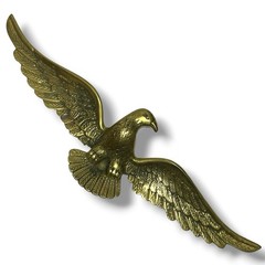 American Bald Eagle with Spread Wings Cast Iron Brass Wall Plaque 18” Patriotic