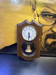 Handmade Liberty Bell Wall Clock Wood Plaque Quartz Americana Patriotic Decor