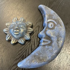 Celestial Sun and Moon 12″ Decorative Plaque Wall Art