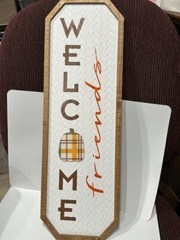 Welcome Friends Sign Wall Art Floor Easel Décor 7-3/4″x25-5/8″