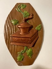 Set of 2 Vintage Plaster/Chalkware Coffee Kitchen Wall Plaques 7.5”x12” Decor