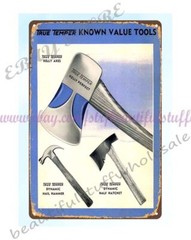 tools woodcraft woodworking Axe Hatchet Hammer metal tin sign house decoration