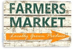 TIN SIGN Farmers Market Kitchen Cottage Farm Farmhouse Sign Fresh Produce A361
