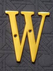 Letter “W” Gold 3″ Tall Polished Solid Brass (additional letters ship FREE)