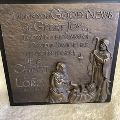 Lighthouse Christian Prod Luke 2:10-11 Hammered Bronze Tone Wall Plaque Desk Top