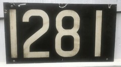 1936 R-6-2 New York Subway Baked Enamel Painted Number Sign 1281 Pullman