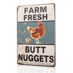 Funny Chicken Coop Signs Decor Accessories Vintage Metal Gifts For Farm and G…