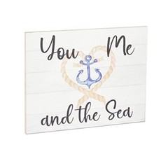 JennyGems Beach Rustic Farmhouse Sign, Inspirational Gifts You Me And the Sea