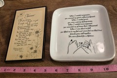 Lot Of 2 Vintage Plaque Sign motivational Friends 1948 Plus Friend Dish