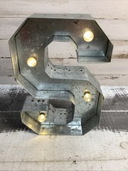 Marquee Metal Letter “S” Sign 9″ Tall