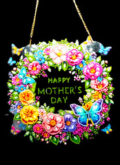 Finished Diamond Art – Mother’s Day Acrylic Wall Hanging (Double-sided)