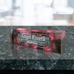 Acrylic Glass Personalized Custom Galaxy Design Name Desk Plate Clear VWAQ ACS51