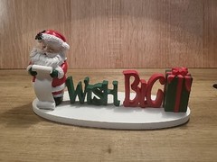 Wooden Christmas Sign Santa WISH BIG Holiday Greetings Gorgeous Decor PRESENT