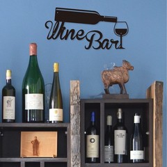 Monlyey Wine Bar Metal Sign for Wall Decor, Vintage 12″L x 6″W, Black