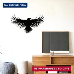 Metal Viking Raven Wall Art Norse Mythology Crow Wall Decor with Gothic Metal Wa