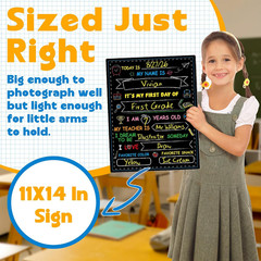 First & Last Day of School Chalkboard, Double Sided First Day School Sign