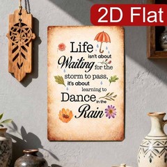 Vintage Beige Background Inspirational Dance In Rain Cafe Wall Hanging