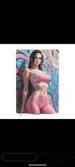 12×8 Tin Metal Vintage Graffiti Wall Art – Girl Hot Pink Outfit New 0058