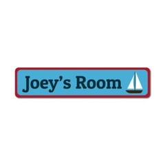 Sailboat Kid Playroom Sign Custom Aluminum Metal Home Decor