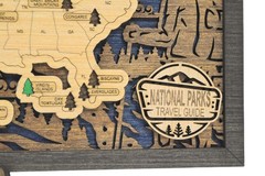 Handmade Wood National Parks Travel Map