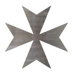 Maltese Cross Steel Cutout Shape, Raw Metal Wall Art and Craft Supply