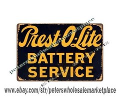 prest o lite battery car auto service metal tin sign living room decor