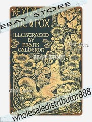 art nouveau 1895 Reynard the Fox illustrated by Frank Calderon Tin Sign art wall