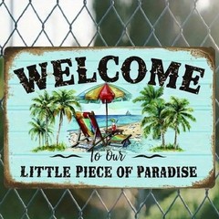 8×12 Inch Aluminum Sign “welcome” Wall Art Decoration for Home Living Room