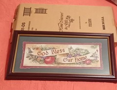 Home Interiors Framed God Bless Our Home Approx 17″ x 9″ New