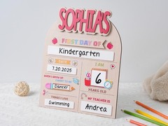 Custom First & Last Day School Sign, Personalized Dry Erase Board