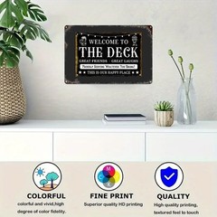 Metal Sign Welcome to the Deck 8×12 inches