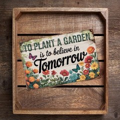 To Plant A Garden Is To Believe In Tomorrow Sign 8×12 Metal Wall Art
