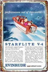 Starflight Evinrude Motors Advertising Size to 12 x18 Tin Signs Retro