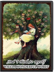 Retro Style Tin Metal Signs 8×12 and I Think to Myself What A Wonderful World