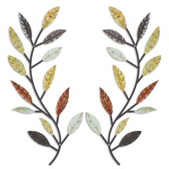 2 Pieces Metal Tree Leaf Wall Decor Vine Olive Branch Leaf Wall Art Living Ro…
