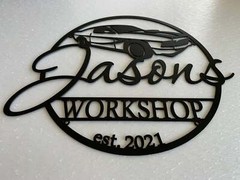 Personalized Workshop Name Sign Gift Dad Metal Wall Art Custom Garage Man Cave