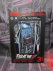 Warner Bros Set of 3 Horror Movie Metal Wall Art IT Friday The 13th Exorcist