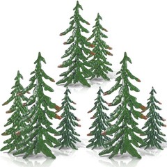 Hotop Pine Tree Wall Art Green Metal Set of 8