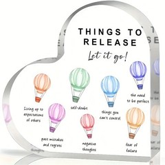 Heart Shaped Acrylic Plaque Things To Release Let It Go Inspirational Decoration