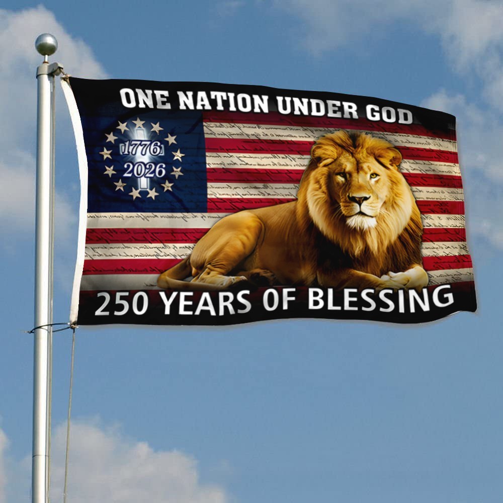 Lion Of Judah 250 Years of Blessing We The People Patriotic Flag Banner 3x5Feet