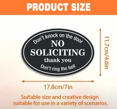 #1 No Soliciting Sign Oval Thanks Don’t Knock Ring 7×4.6″ (Ship w/ Tracking #)