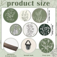 6 Pieces Boho Plant Wall Art Decor Wooden Boho Farmhouse Rustic Bohemian Wall…