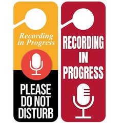 2 x Do Not Disturb Door Hanger Sign,Recording in Progress Double Sided Do Not…