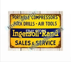 home accents sale Ingersoll Rand Sales & Service metal tin sign
