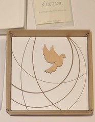NEW i Dettagli Italy Holy Spirit Dove Wooden Plaque – 14x14cm – BNIB Gift