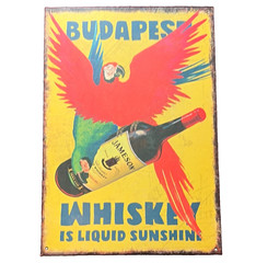 Jameson Parrot Budapest Whiskey Wall Sign Hanging authentic from Hungary