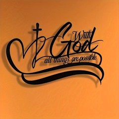 With God All Things Are Possible Metal Art – Scripture Metal Wall Art with Bi…