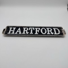 Hartford Advertising Plaque Emblem Street Sign Aluminum Metal Wood Backing Decor