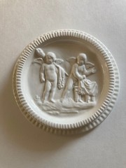 Vintage Italian Ceramic Embossed Cherub Hanging Plaque. Made In Italy. ￼