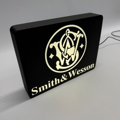 Smith & Wesson Logo LED garage sign 9 ” wide Wall shelf desk Decor gift art
